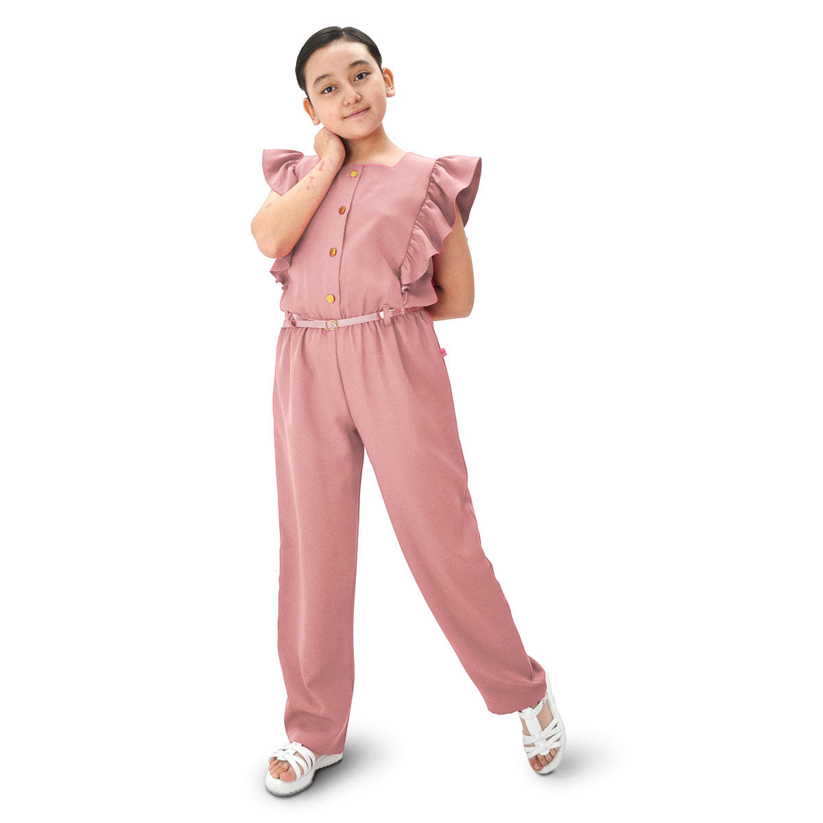 Mono con cinturón a tono Teen FLORY JSJU0001