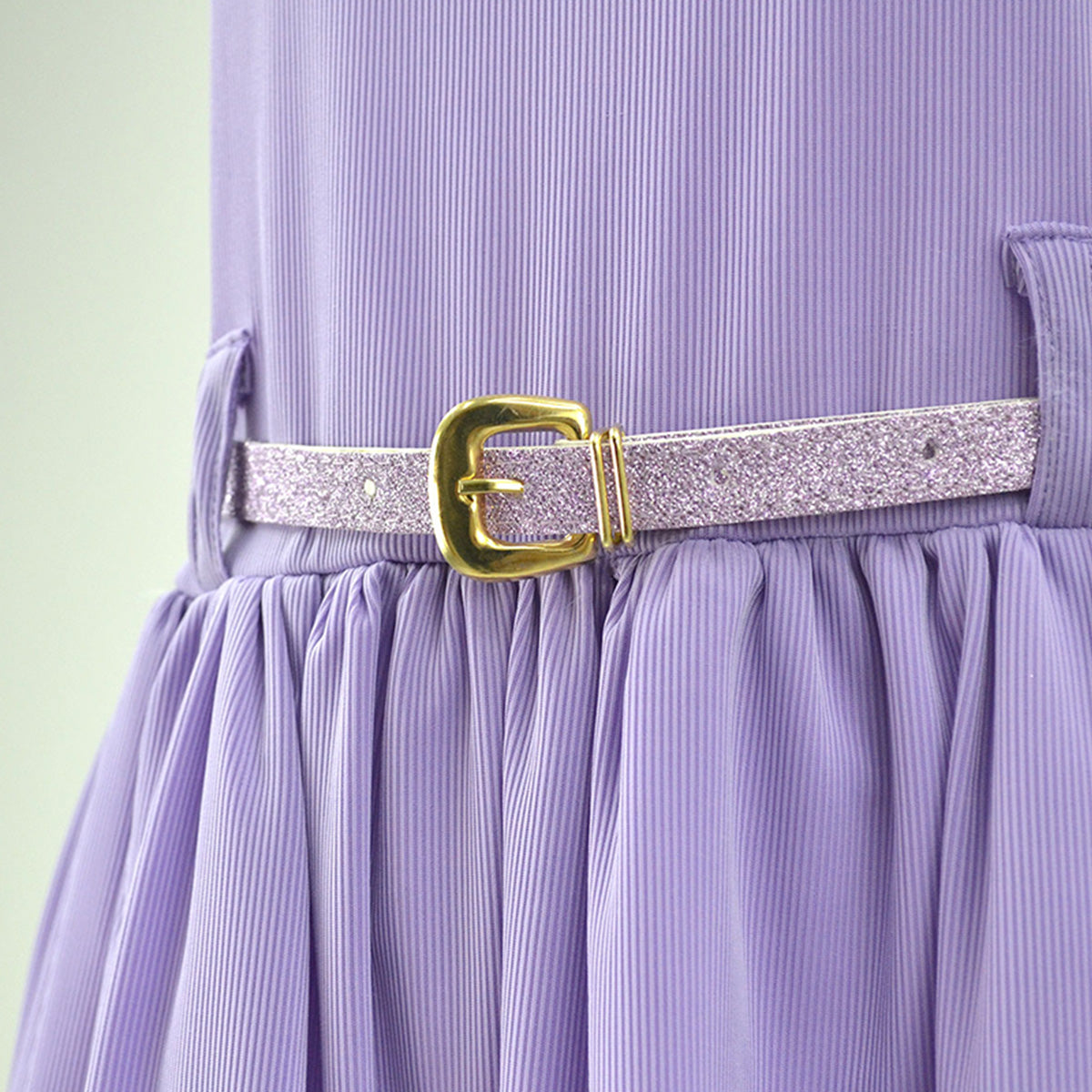 Vestido de olanes con cinturón Teen FLORY VEJU0007