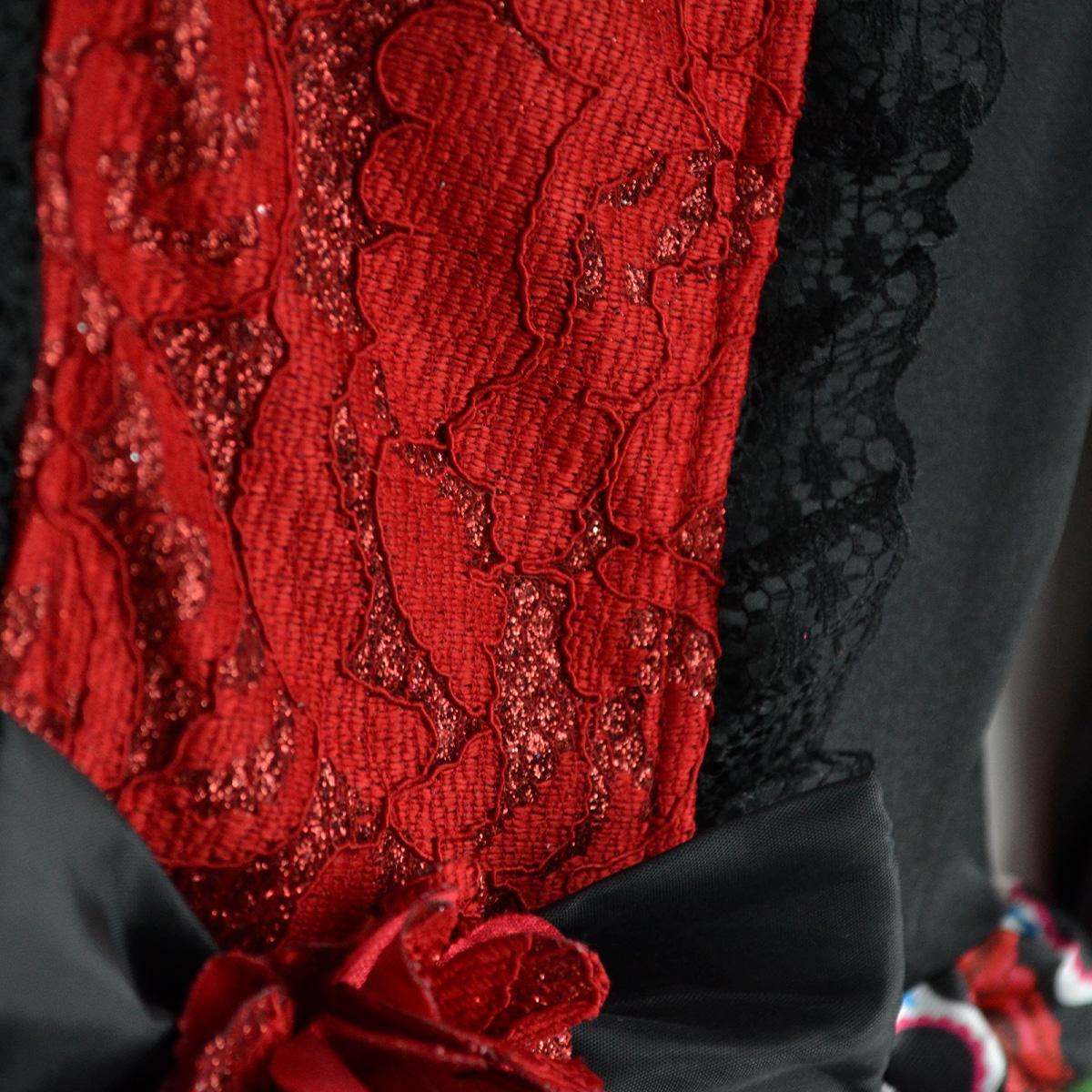 Vestido de Catrina estampado de rosas y corona de flores niña FLORY VENI0138