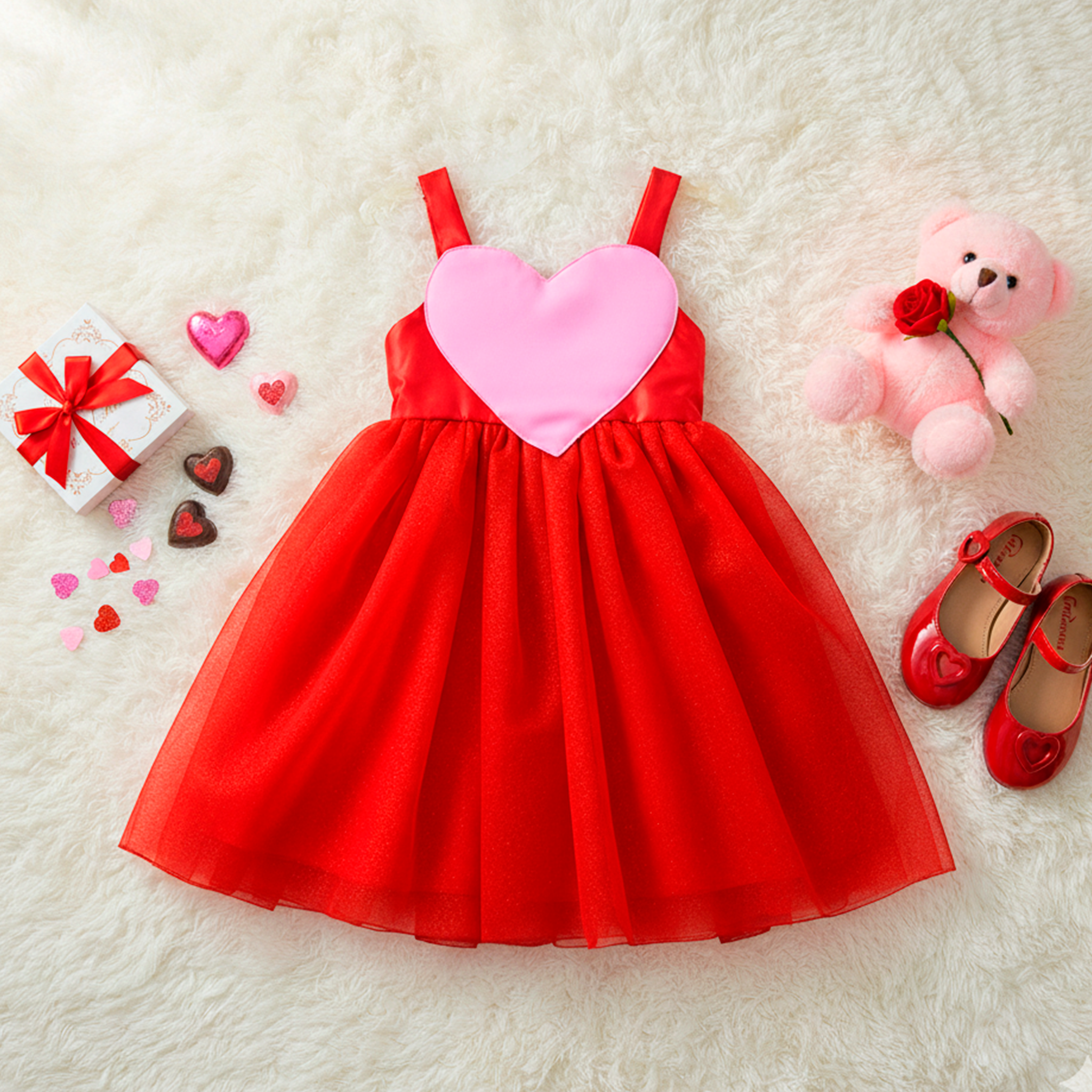 Vestido con corazón temático San Valentin | VENI0205 | tallas xch-ch-m-gr