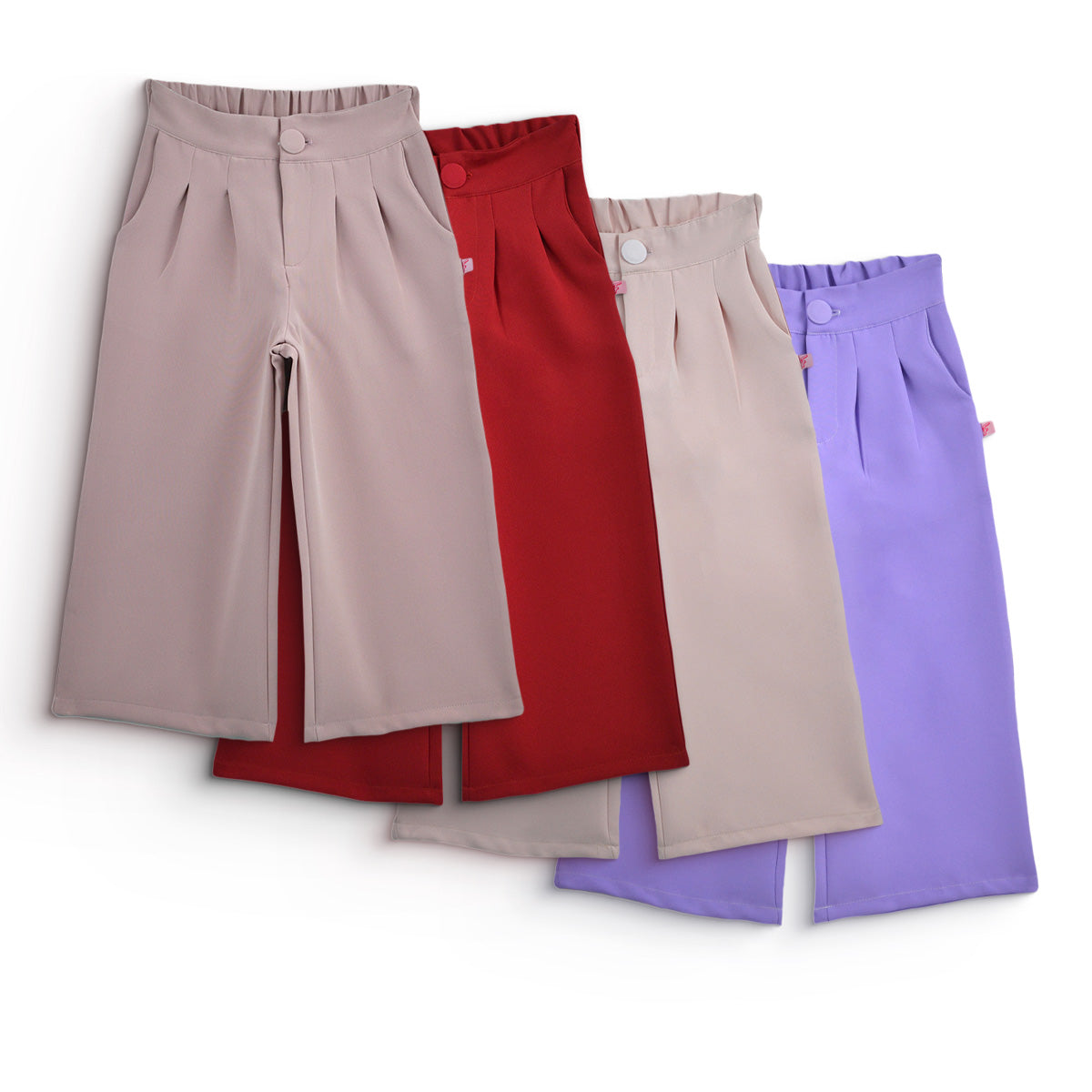 Pantalón con pinzas y botón forrado para Niña Flory PANI0009