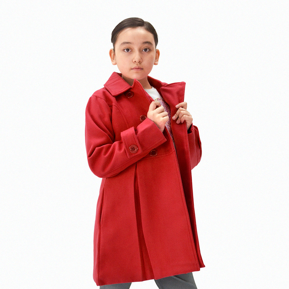 Abrigo de paño forrado con botones niña FLORY ABNI0001