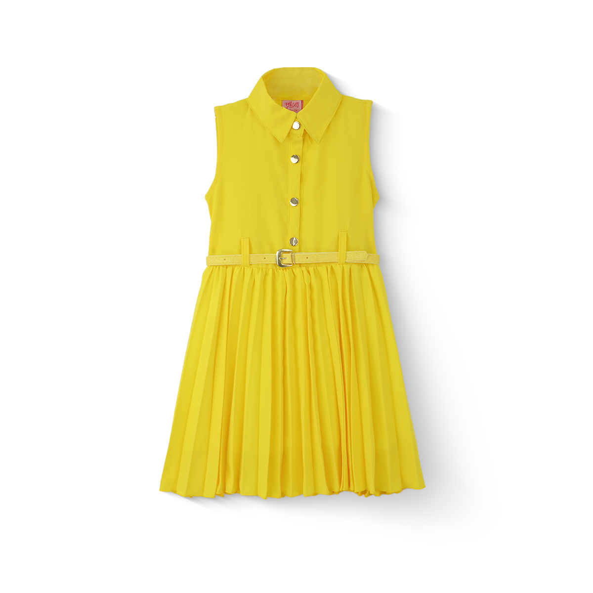 Vestido tableado con cinturón niña FLORY VENI0121