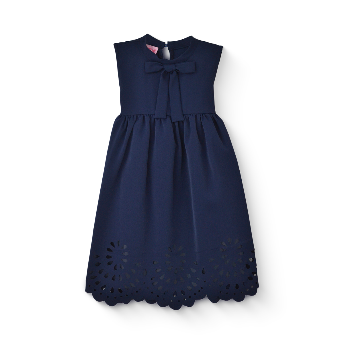 Vestido con grabado y moño para Niña Flory VENI0112