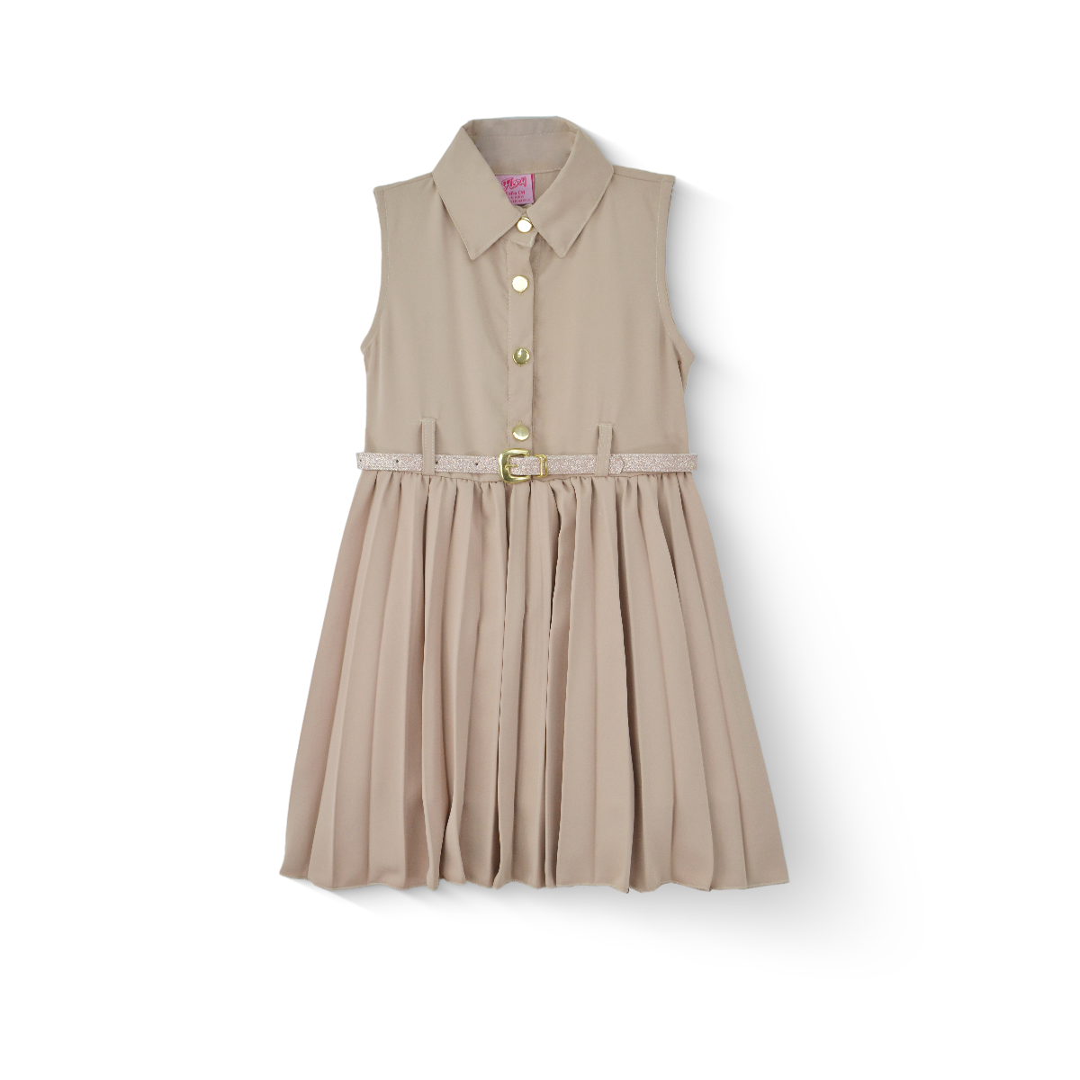 Vestido tableado con cinturón niña FLORY VENI0121