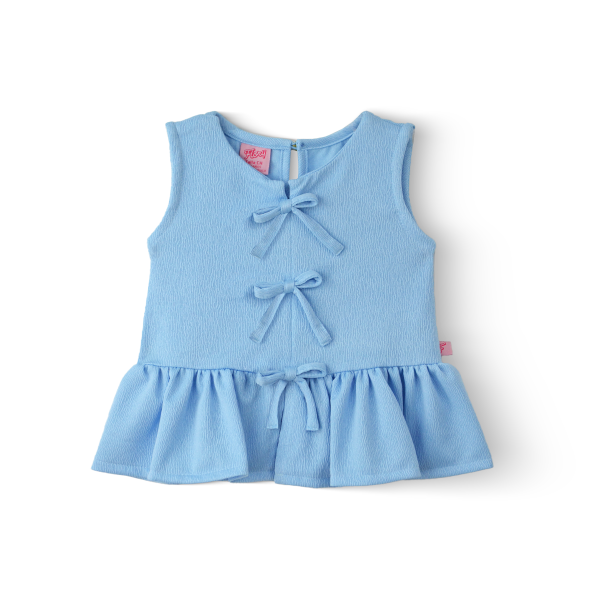 Blusa con tres moños al frente niña Flory BLNI0064