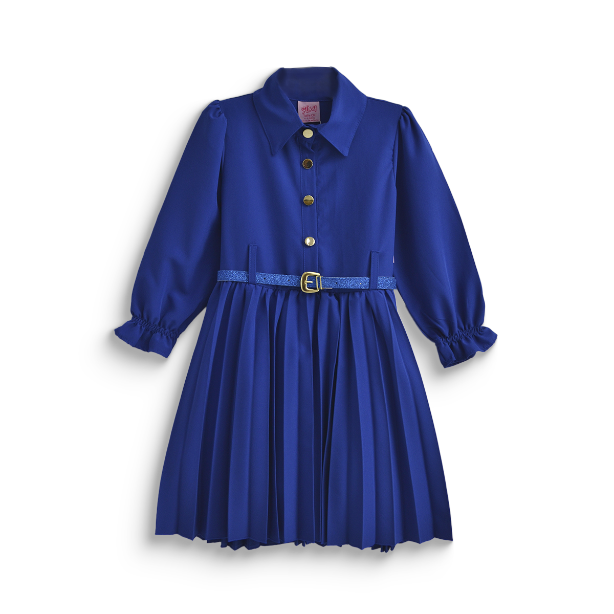 Vestido tableado con cinturón niña FLORY VENI0117