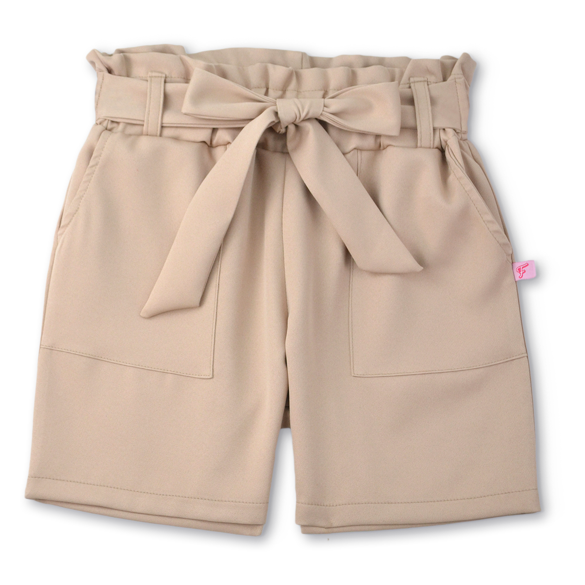 Conjunto de blusa con botones y short con bolsas y moño niña Flory COJU0004
