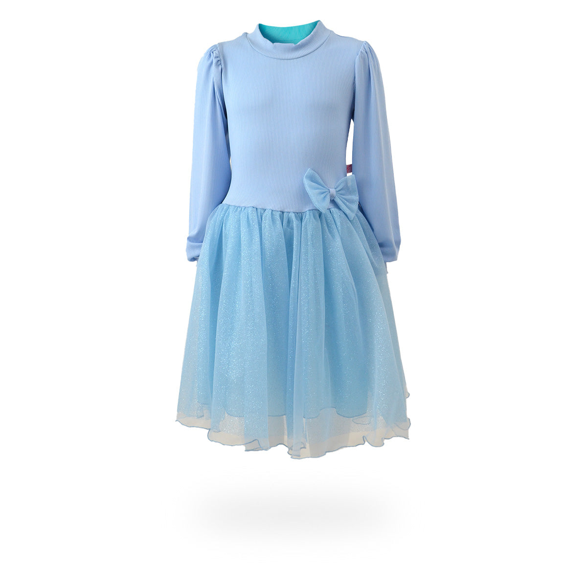 Vestido de manga larga con falda de brillos niña Flory VENI0163
