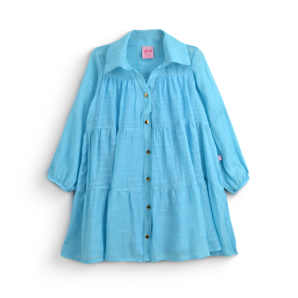 Vestido de manga larga y botones para niña FLORY VENI0174