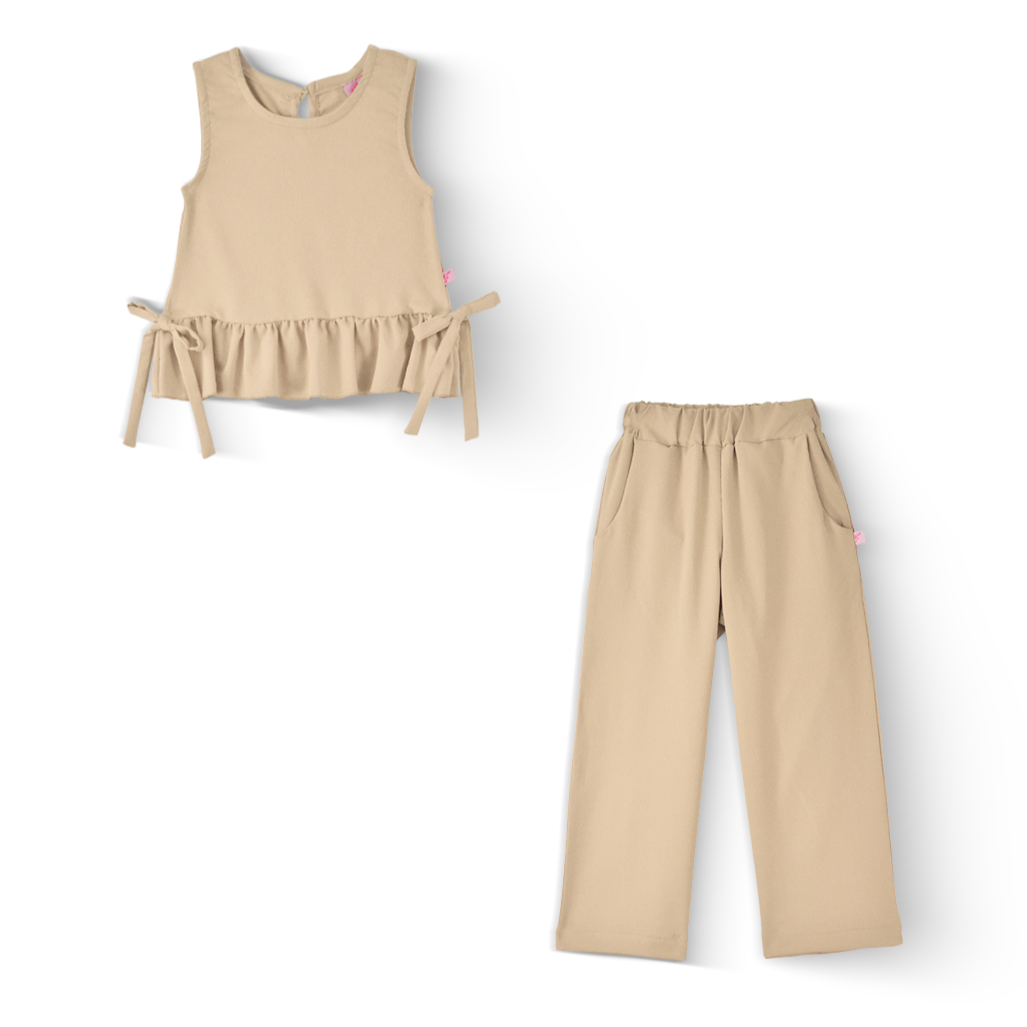 Conjunto de blusa con moños y pantalón Nila Flory CONI0033
