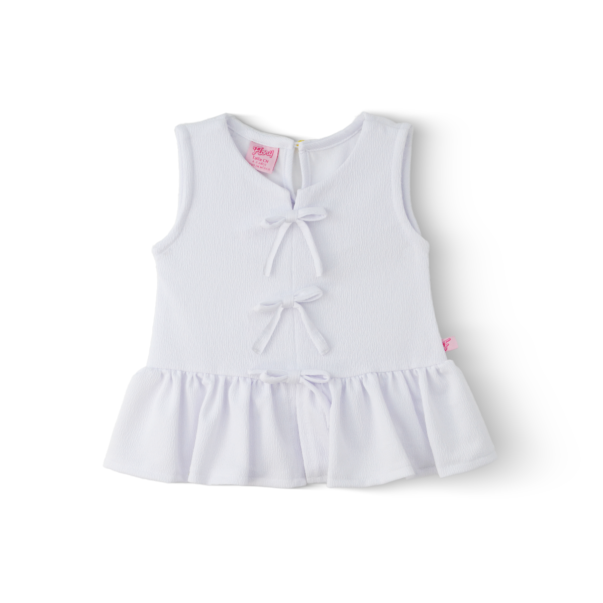 Blusa con tres moños al frente niña Flory BLNI0064