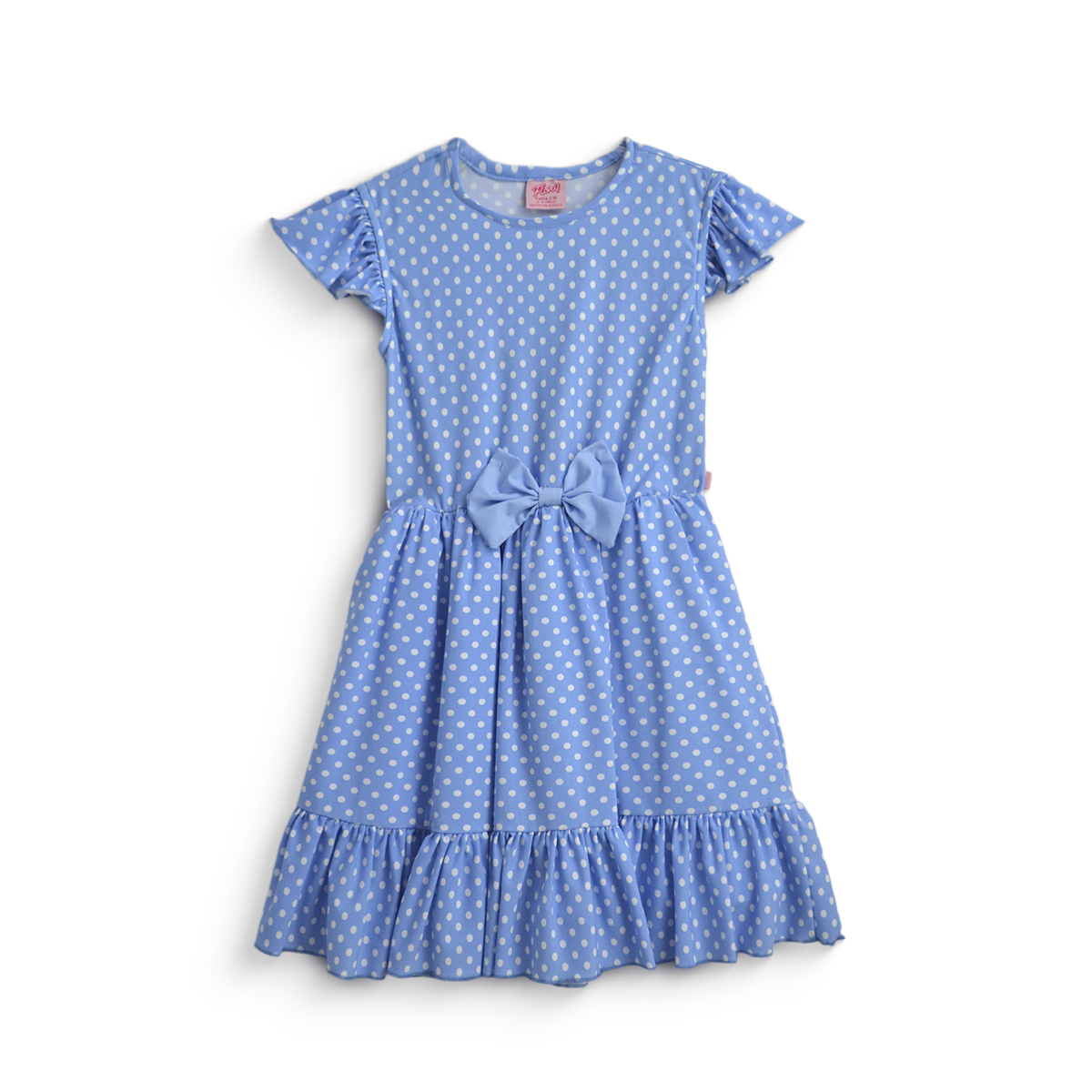 Vestido de bolitas con moño para niñas VENI0173 Flory