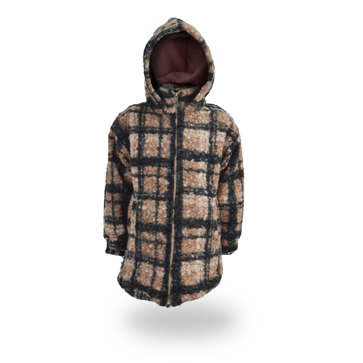 Chamarra cazadora larga de cuadros para niño HERI CHMNN0001