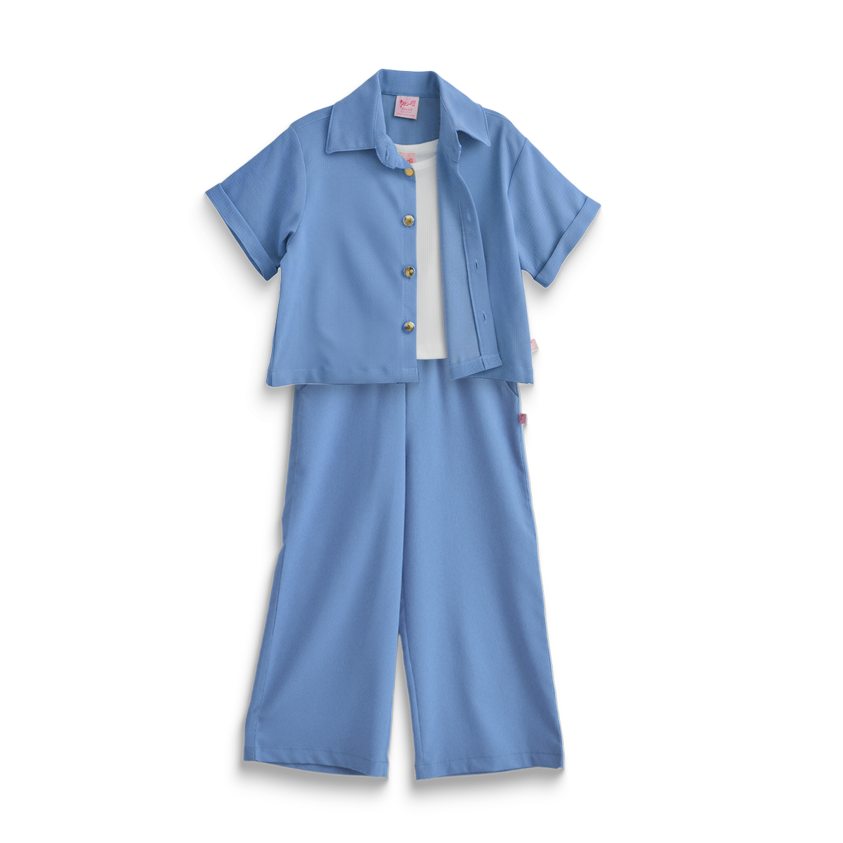 Conjunto de tres piezas con botones para niña Flory CONI0040