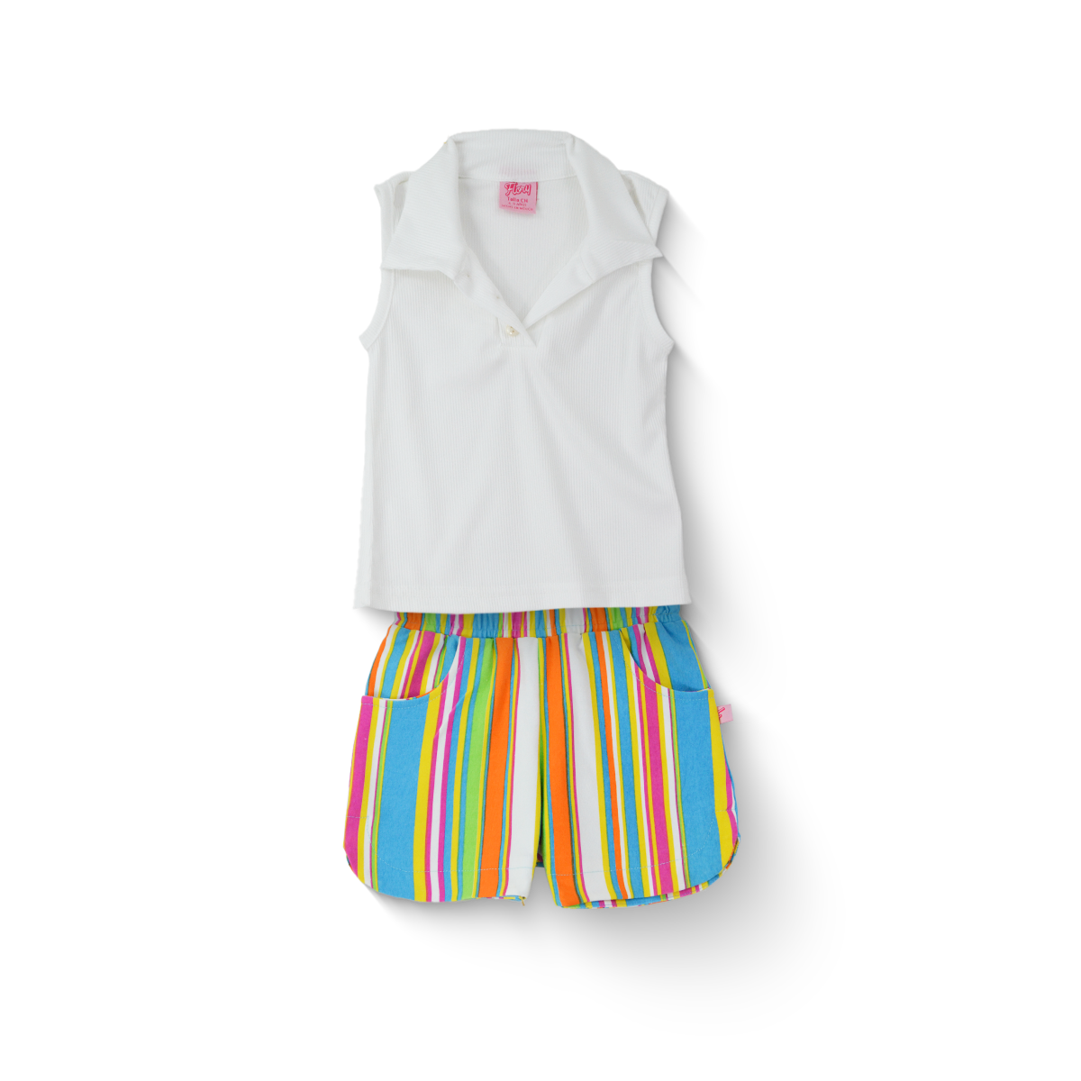 Conjunto de Short rayado con blusa Niña Flory CONI0035