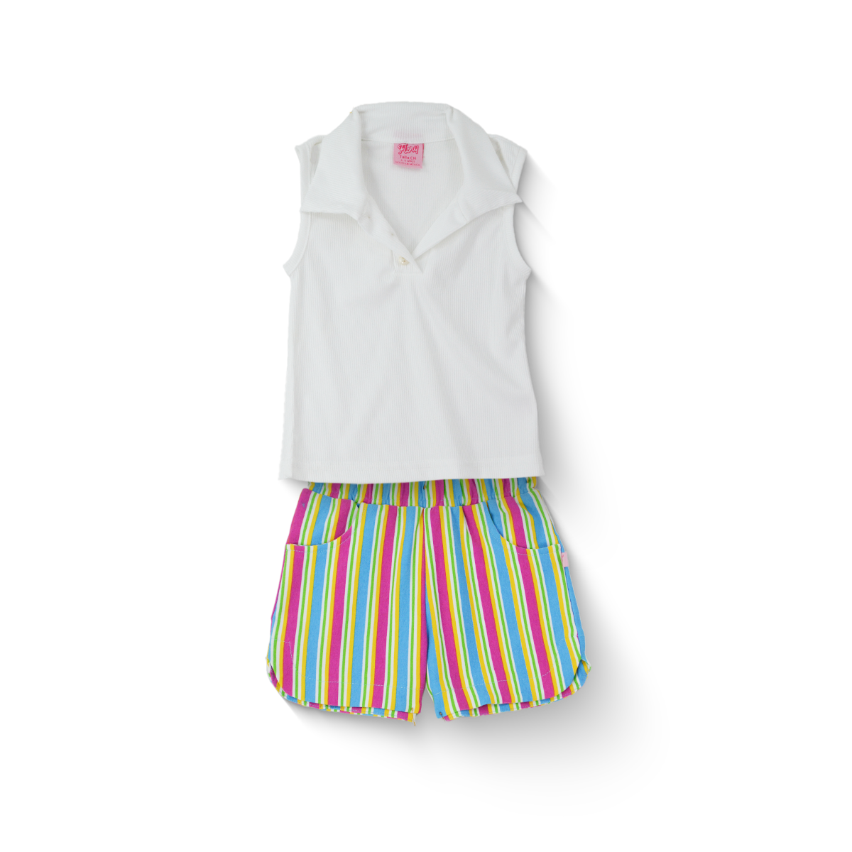 Conjunto de Short rayado con blusa Niña Flory CONI0035