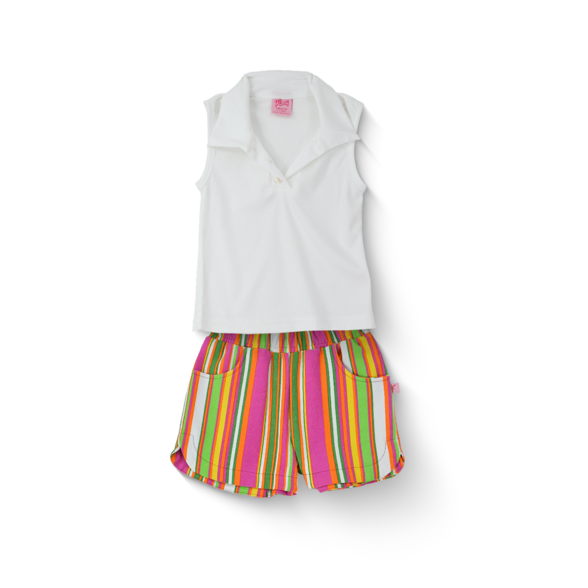 Conjunto de Short rayado con blusa Niña Flory CONI0035