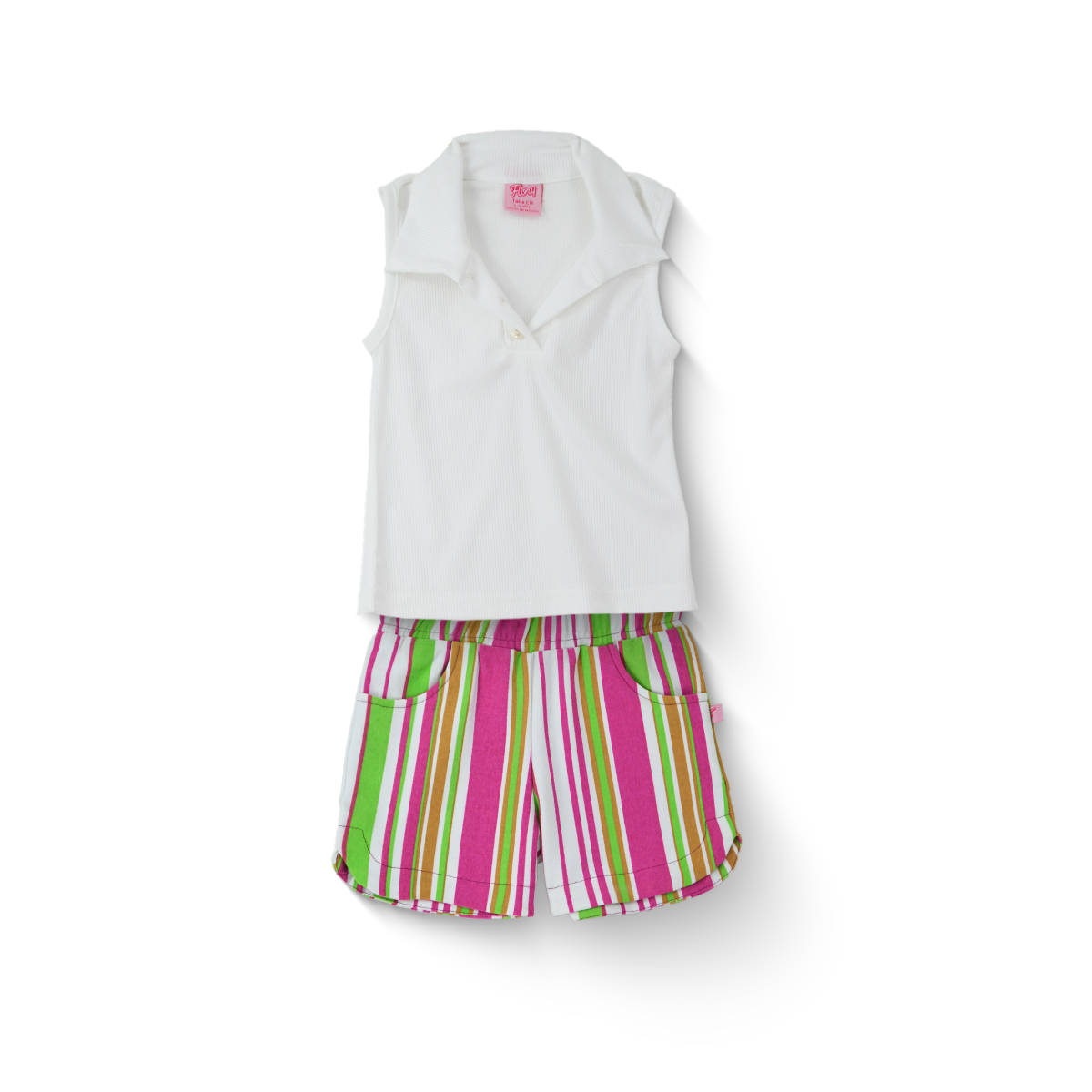 Conjunto de Short rayado con blusa Niña Flory CONI0035