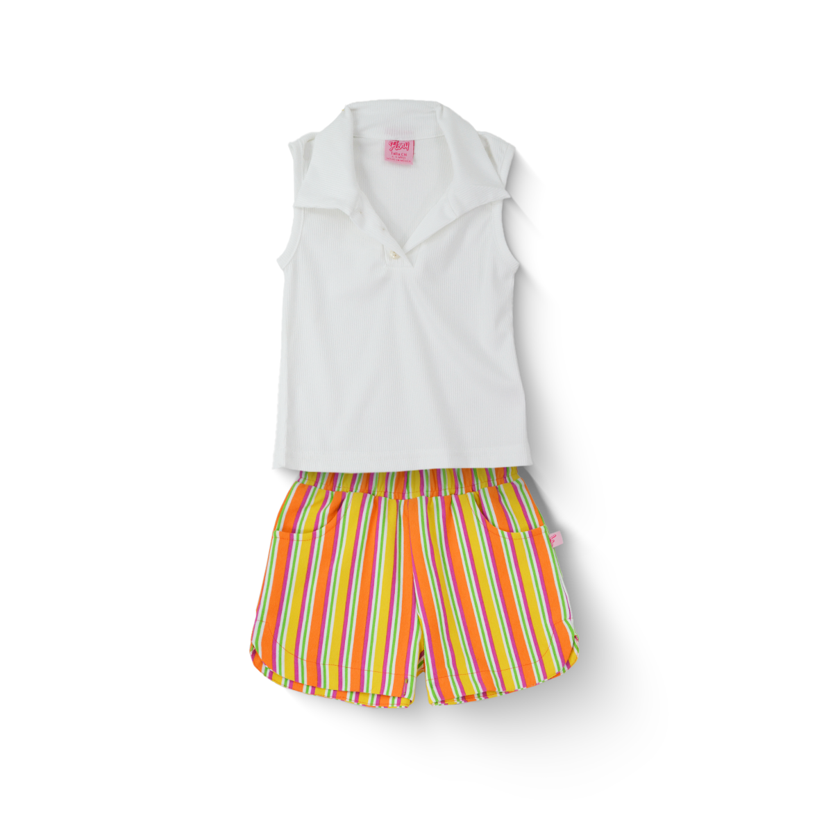 Conjunto de Short rayado con blusa Niña Flory CONI0035