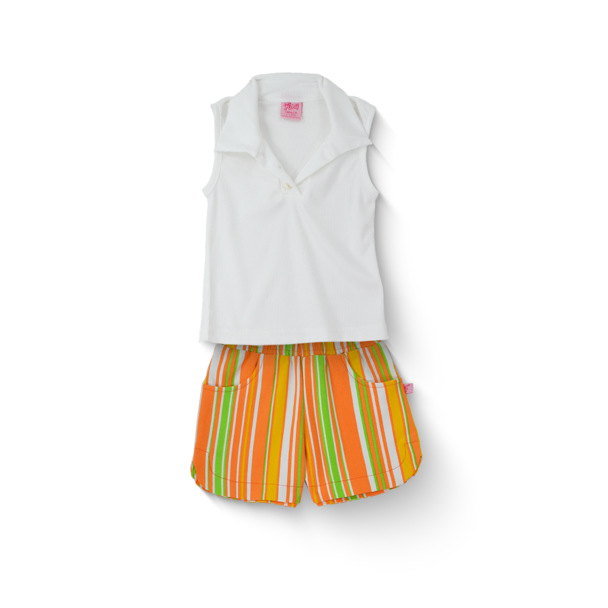 Conjunto de Short rayado con blusa Niña Flory CONI0035