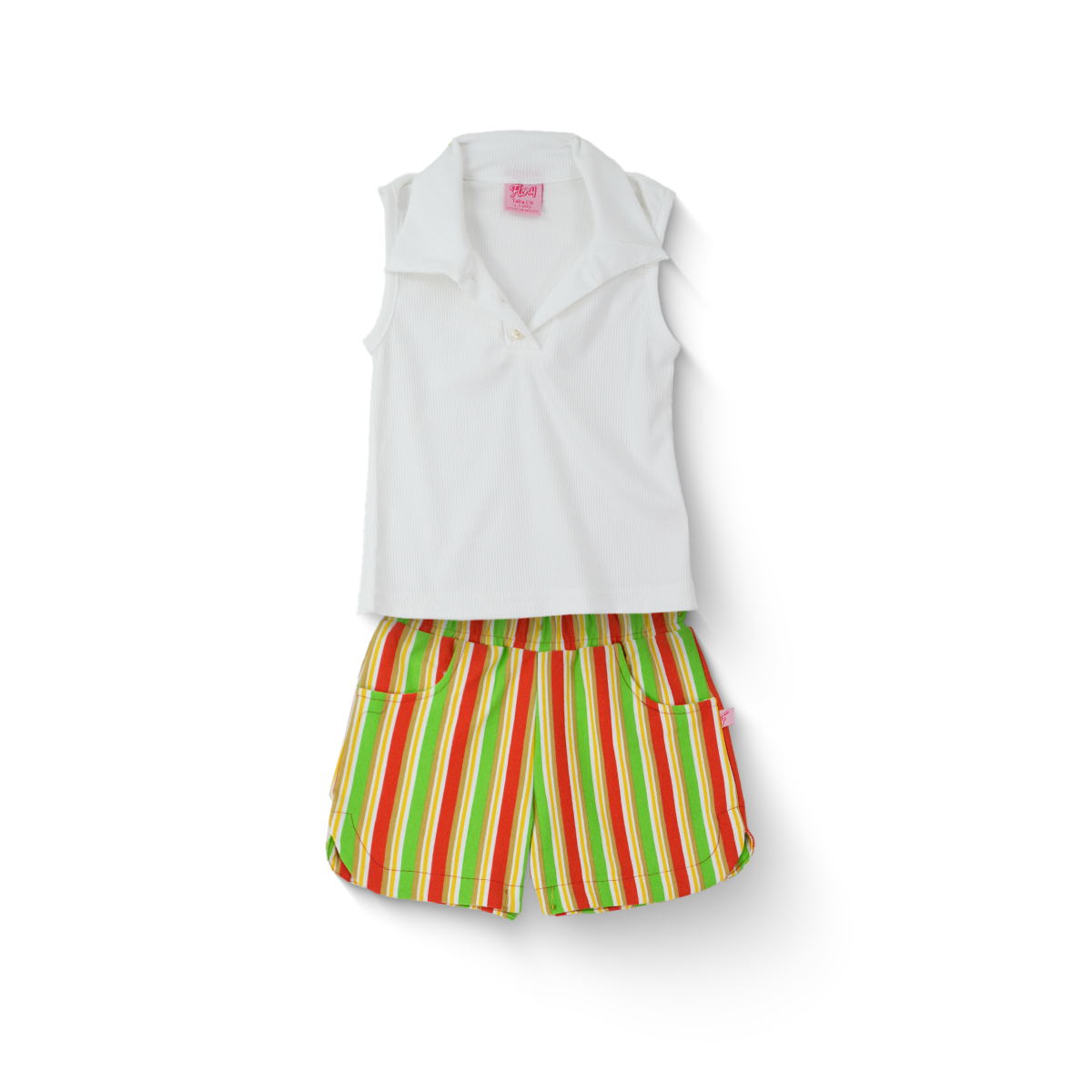 Conjunto de Short rayado con blusa Niña Flory CONI0035