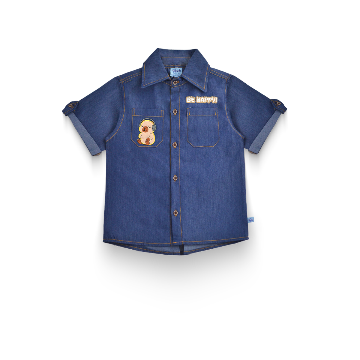 Conjunto de mezclilla con bordado de Capibara Niño KIDUS CONN0006P02