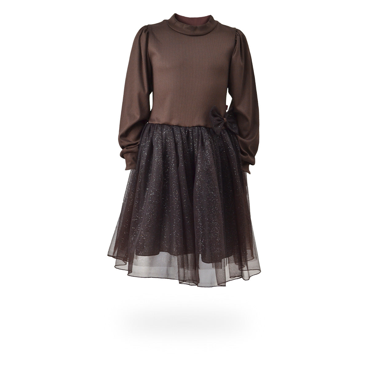 Vestido de manga larga con falda de brillos niña Flory VENI0163