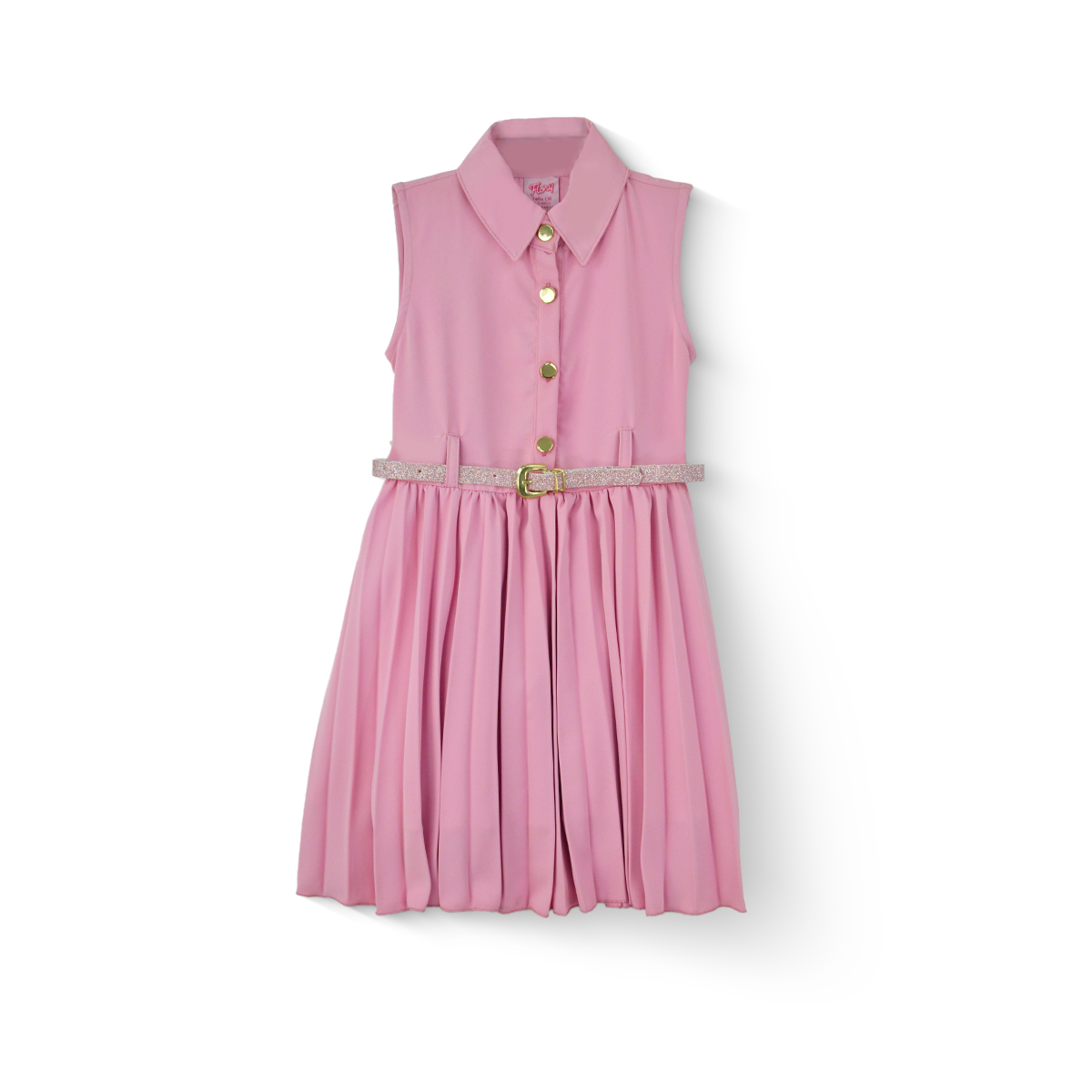 Vestido tableado con cinturón niña FLORY VENI0121