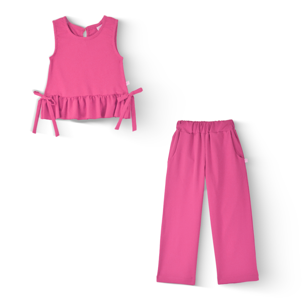 Conjunto de blusa con moños y pantalón Nila Flory CONI0033