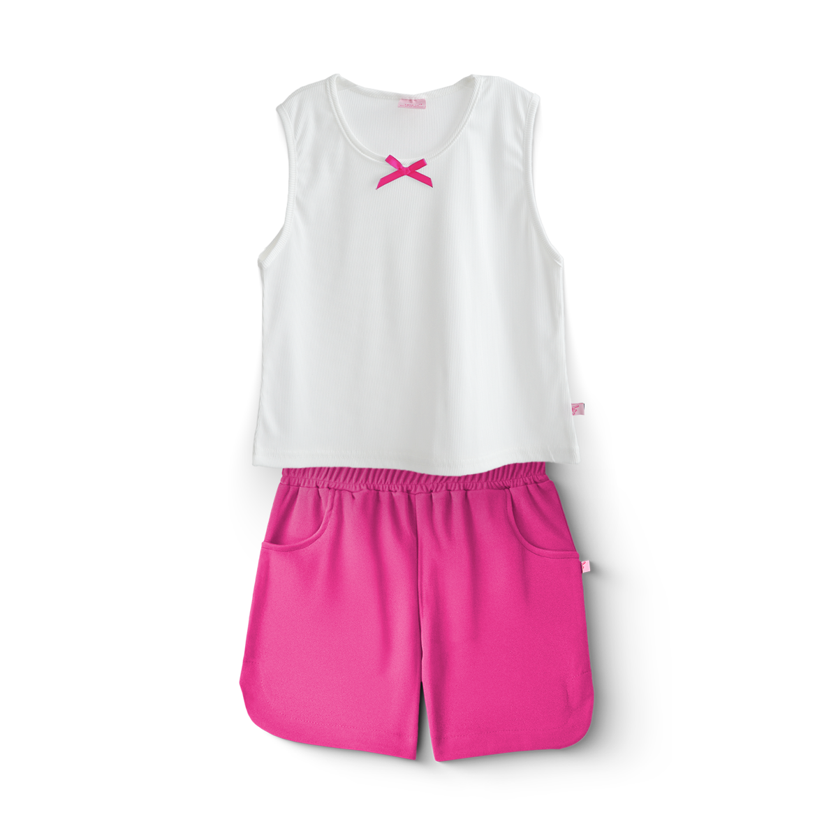 Conjunto Sort Básico con bolsillos y blusa con moño Niña Teen Flory COJU0007