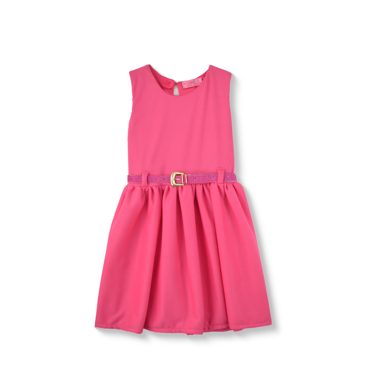 Vestido textura de rayas con cinturón bebé Flory VEBB0103