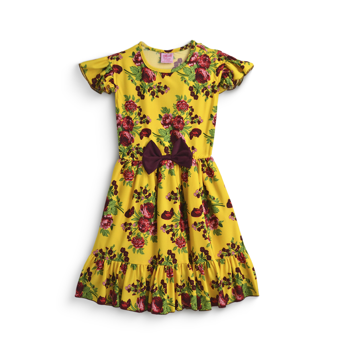 Vestido de flores con moño para niñas VENI0173 Flory
