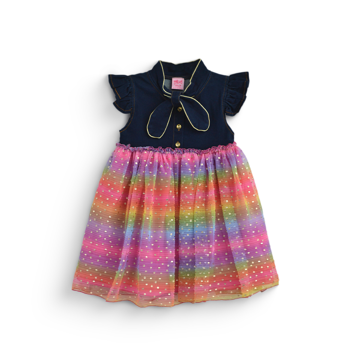 Vestido con falda de colores para Niña Flory VENI0199