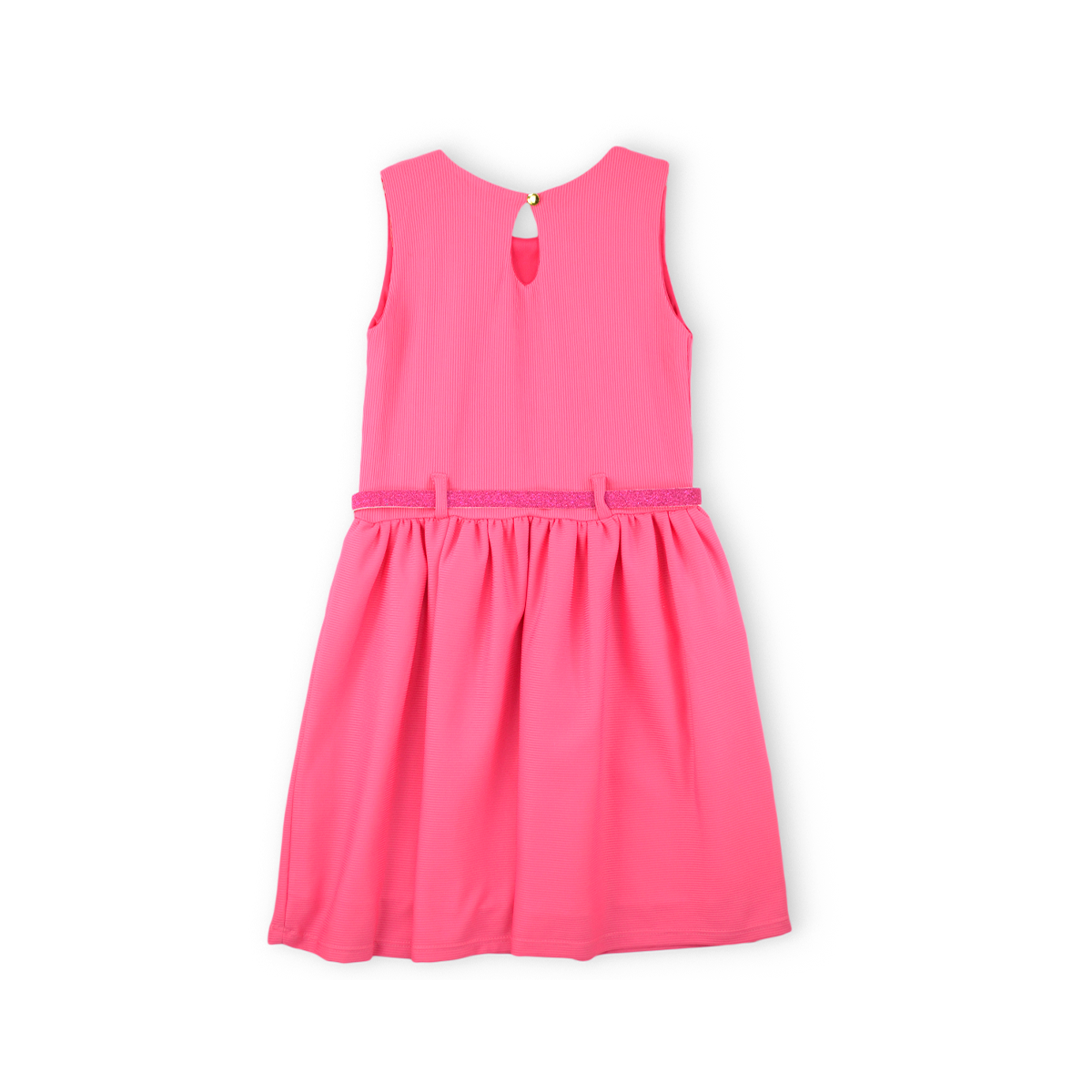 Vestido textura de rayas con cinturón Niña FLORY VENI0127
