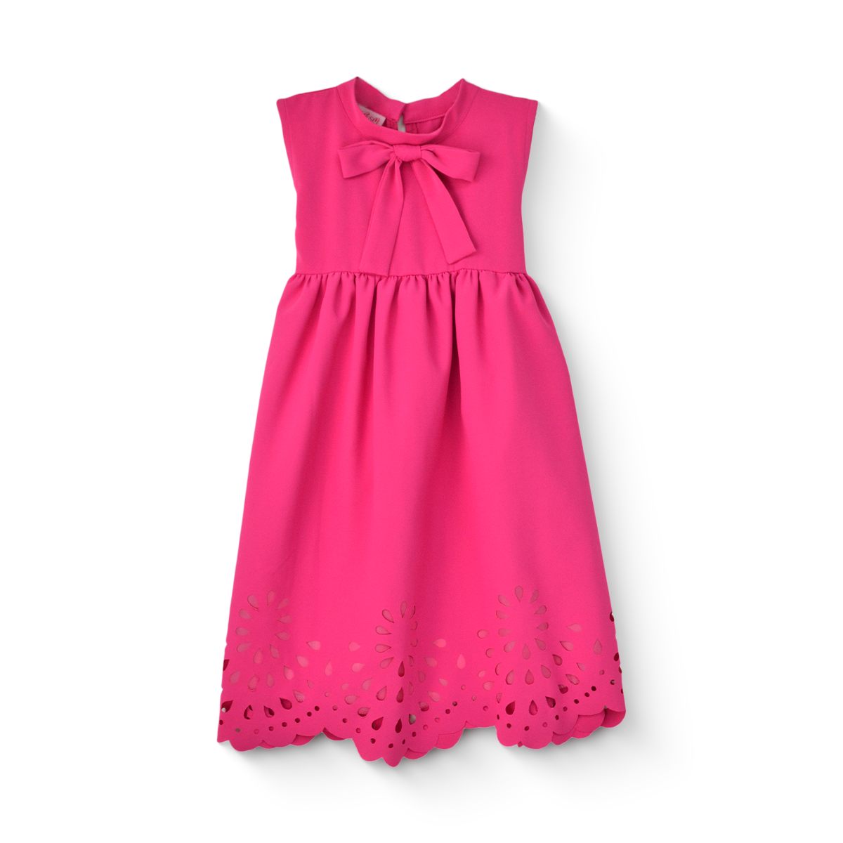 Vestido con grabado y moño para Niña Flory VENI0112
