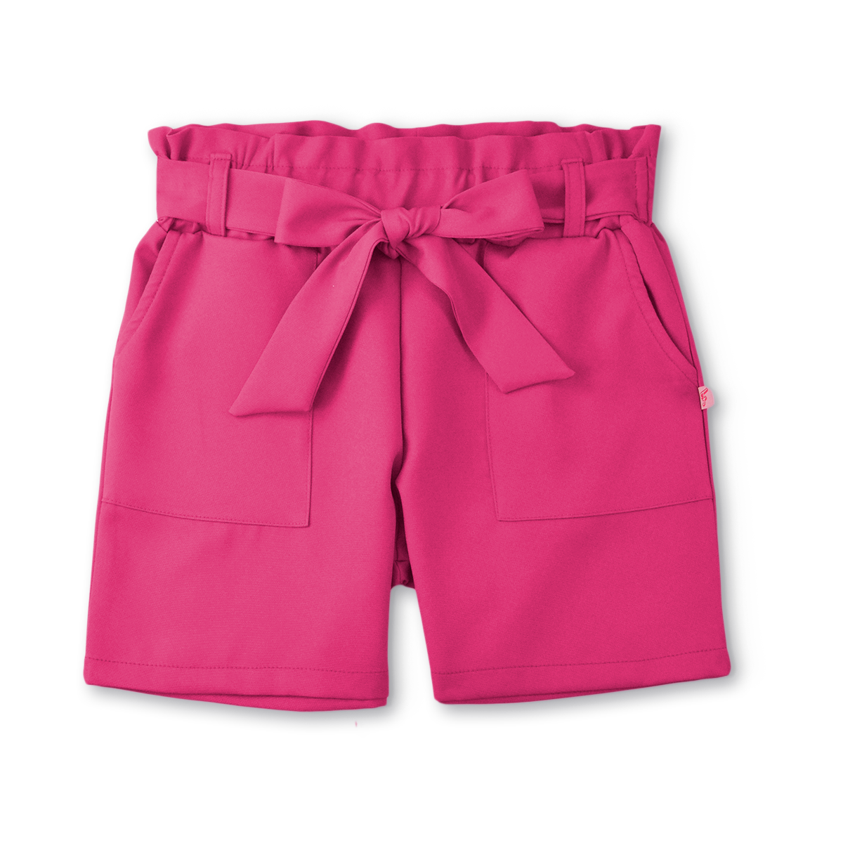 Conjunto de blusa con botones y short con bolsas y moño niña Flory COJU0004