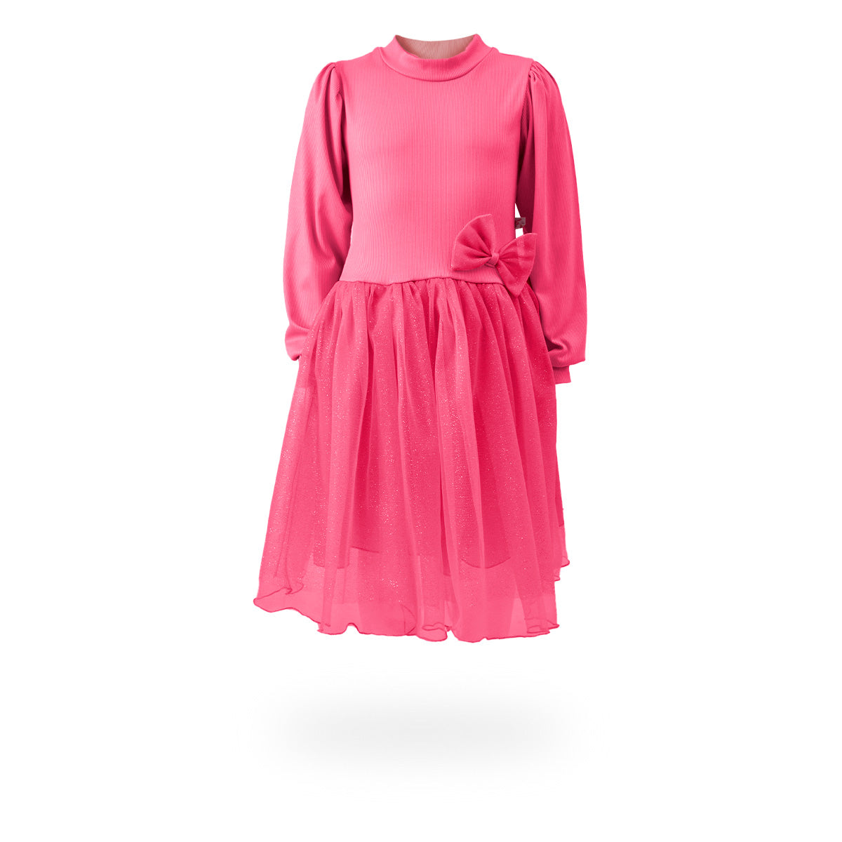 Vestido de manga larga con falda de brillos niña Flory VENI0163