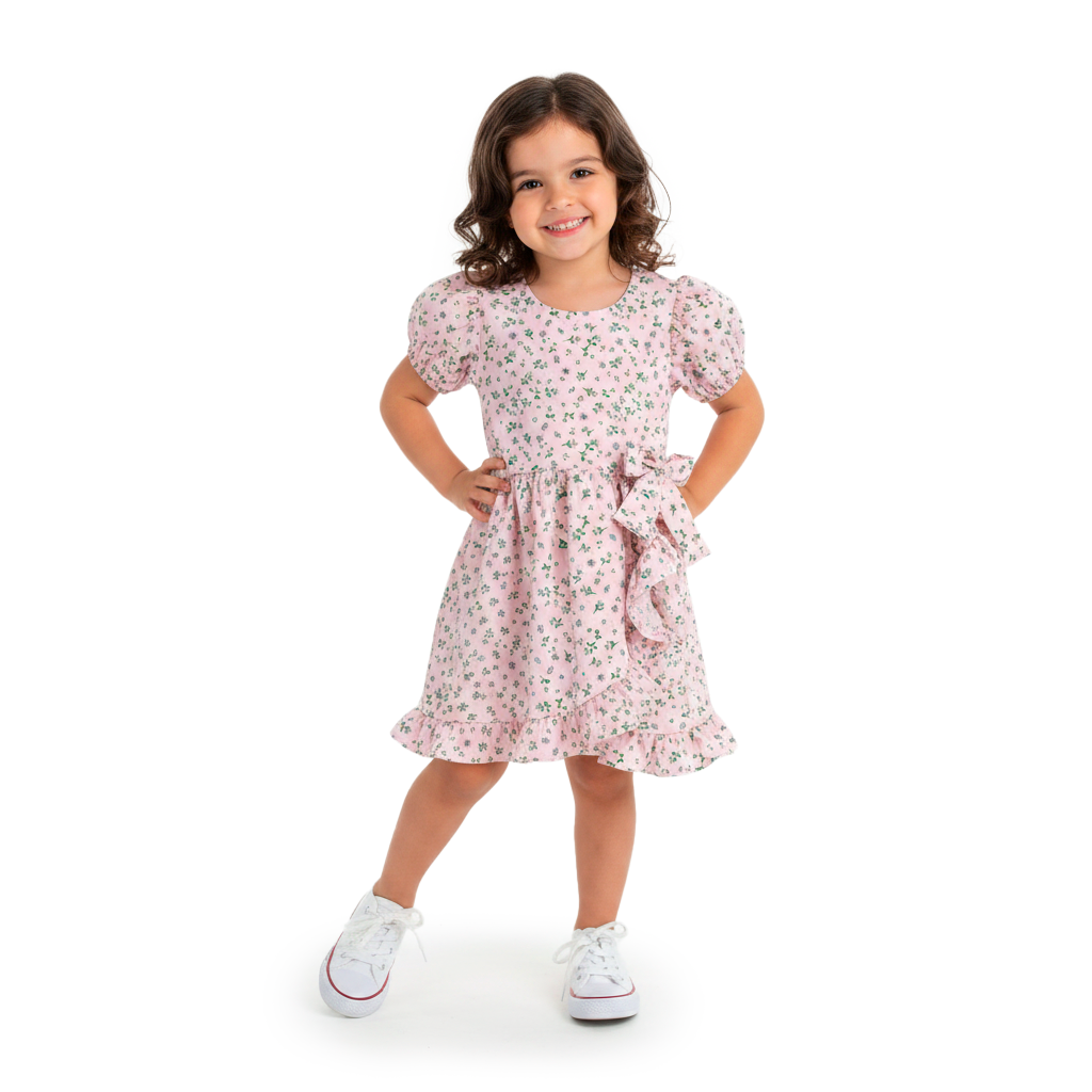 Vestido Floreado con moño • LUCY 7 • tallas ch-m-gr • VENI0217