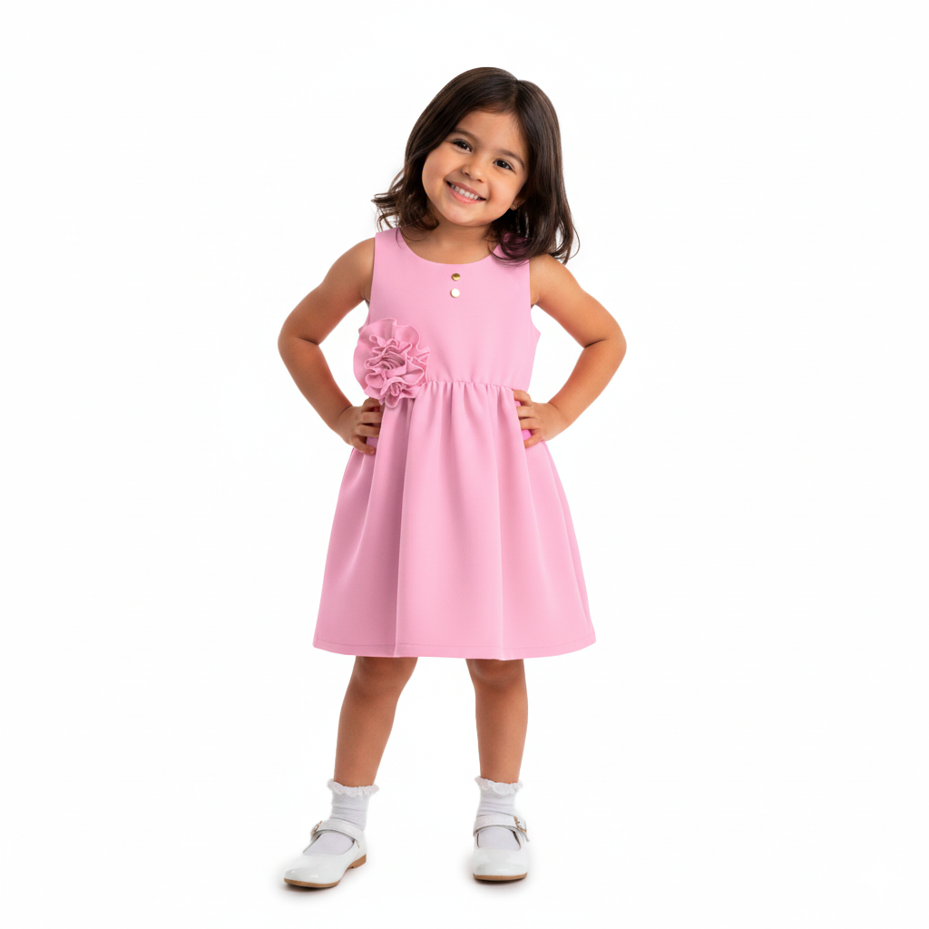 Vestido con moño y botones | VEBB0123 | tallas 1-2-3