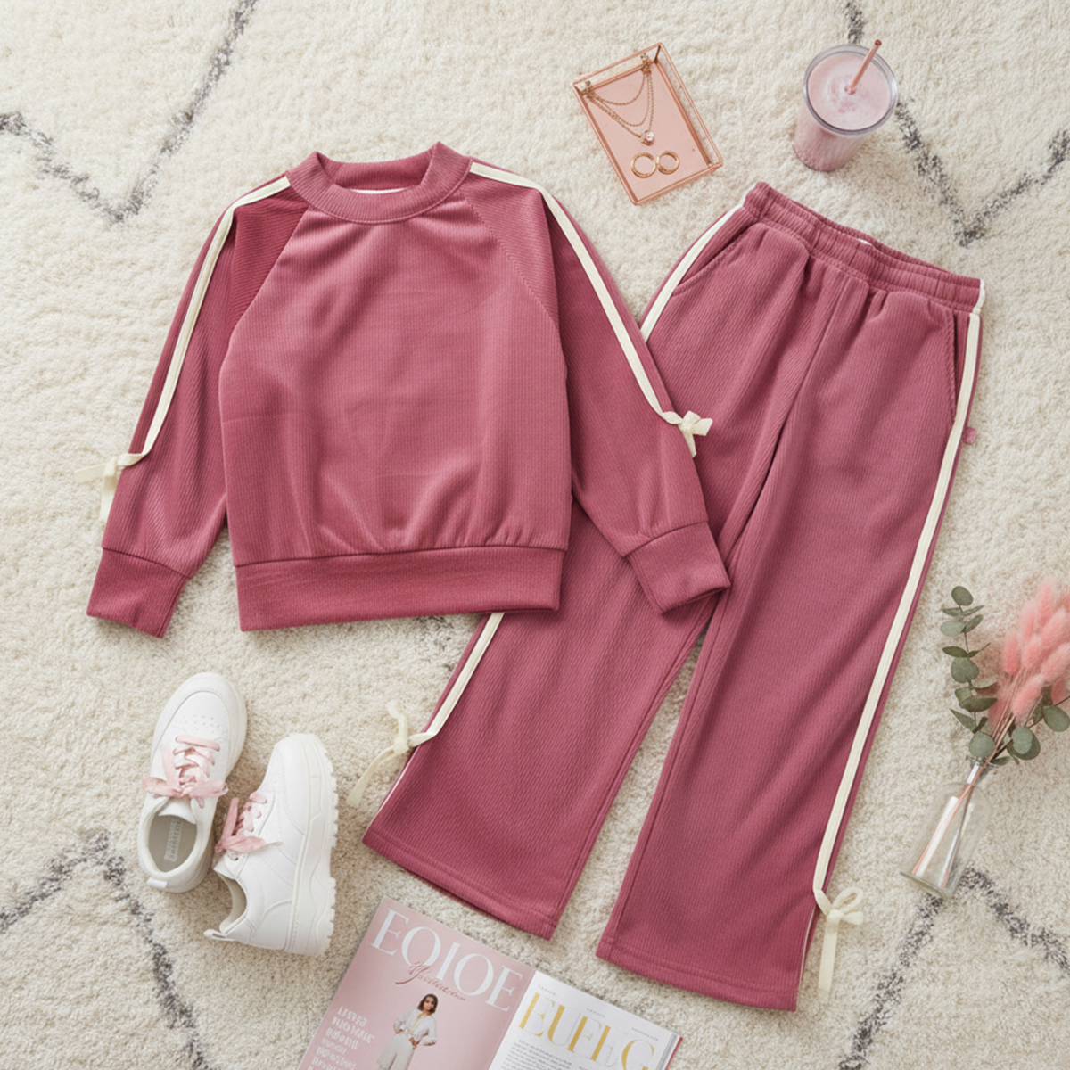 Conjunto aterciopelado con franjas a rayas | CONI0041 | tallas ch-m-gr