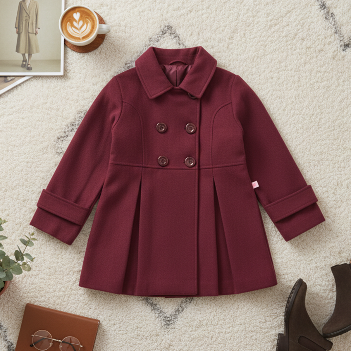 Abrigo de Paño forrado con botones para Bebé | ABBB0002 | Tallas 1 - 2