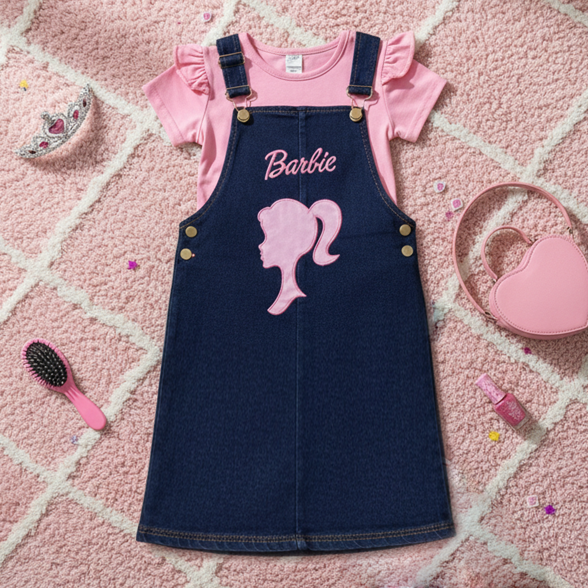 Jumper de mezclilla con playera y bordado de Muñeca | JUNI0002P03 | tallas ch-m-gr
