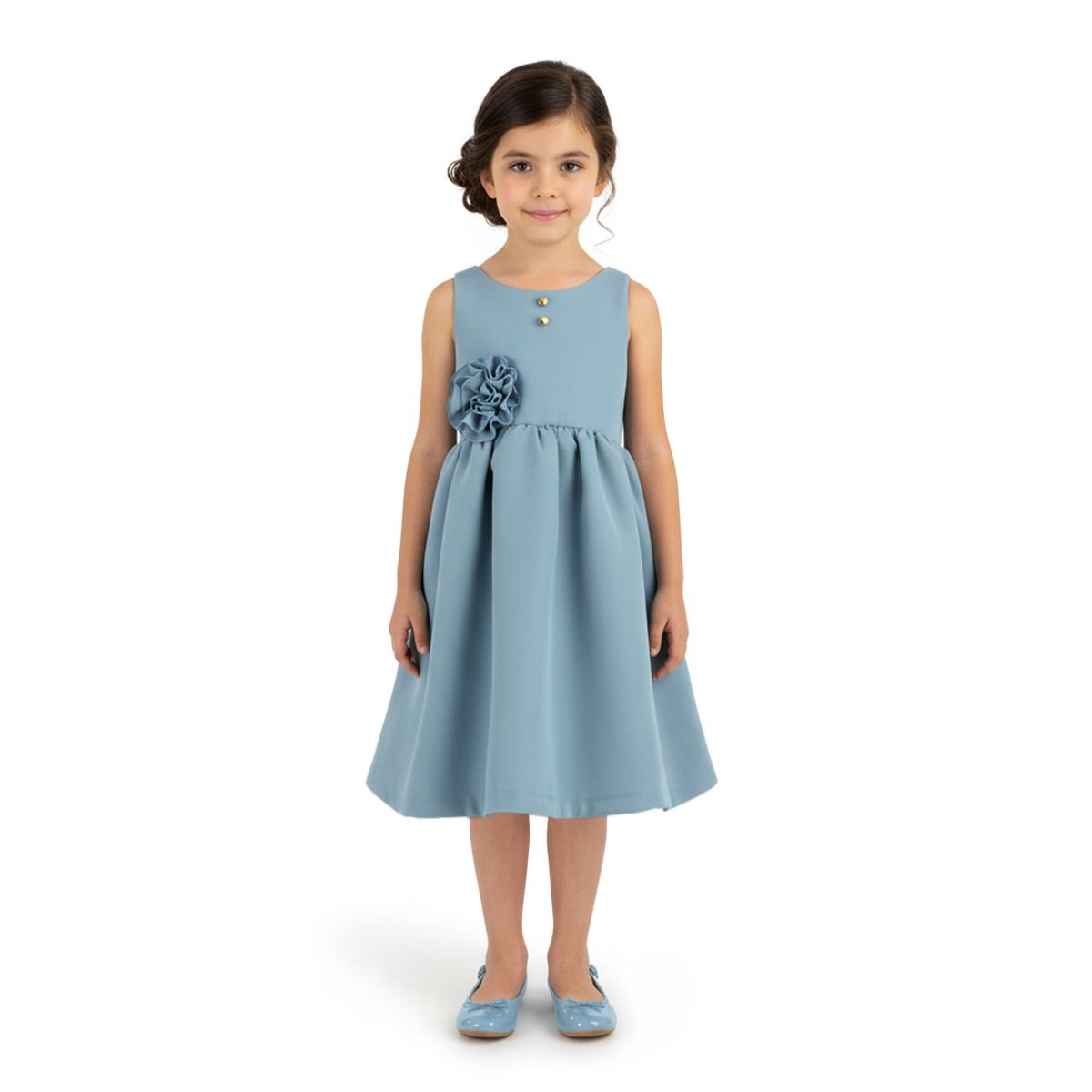 Vestido con moño y botones • BARBIE 13 • tallas ch-m-gr • VENI0181