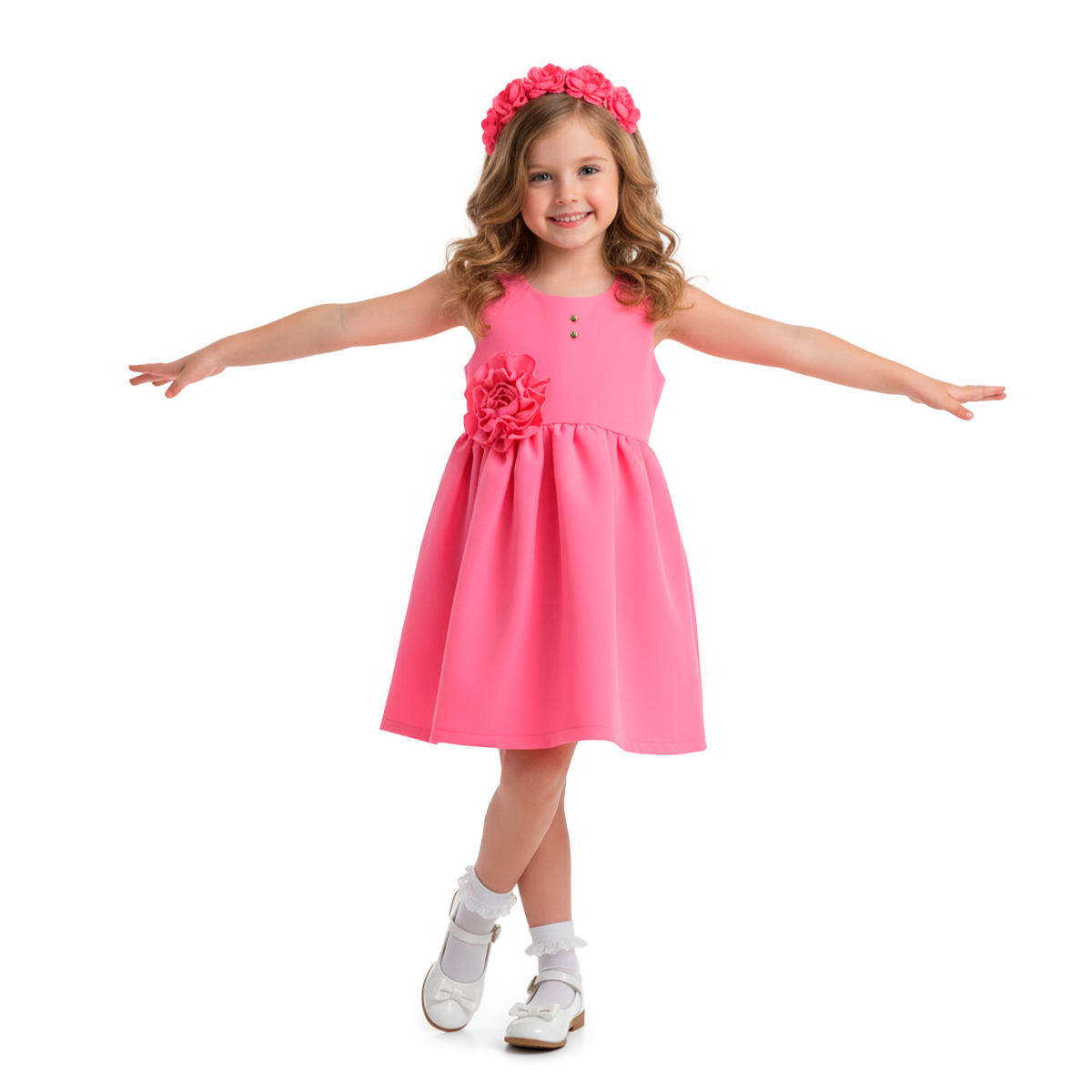 Vestido con moño y botones | VENI0181 | tallas ch-m-gr