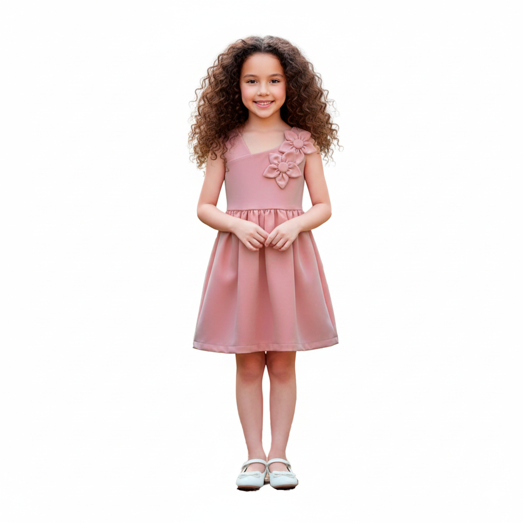 Vestido de flores en relieve niña Flory VENI0176