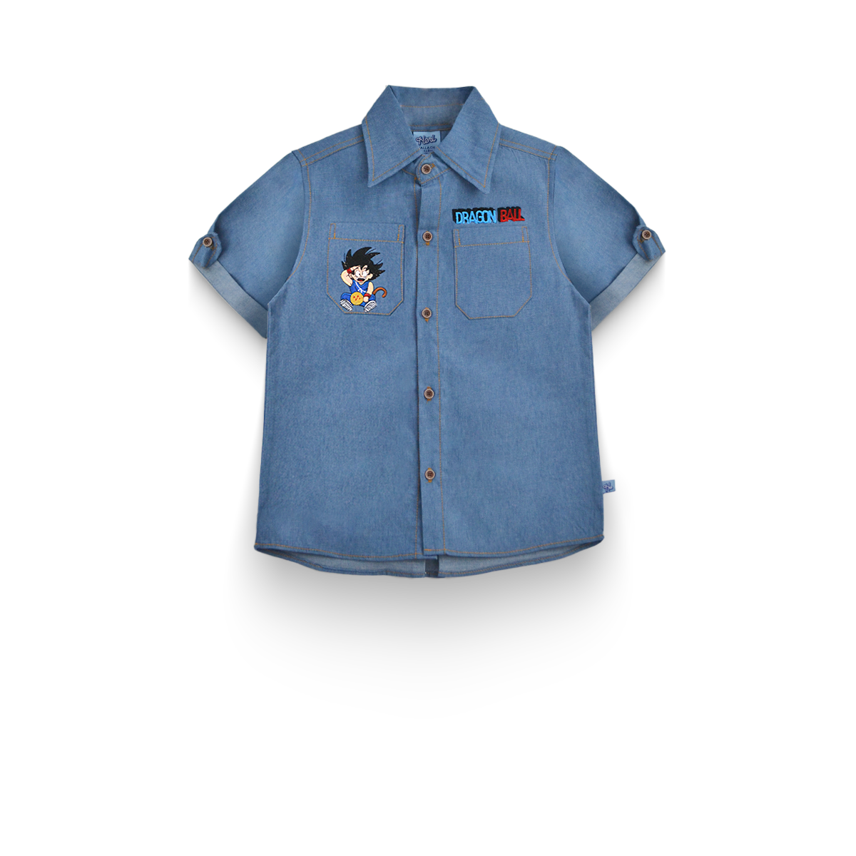 Conjunto de mezclilla con bordado de Héroe de Ánime Niño KIDUS CONN0006P05