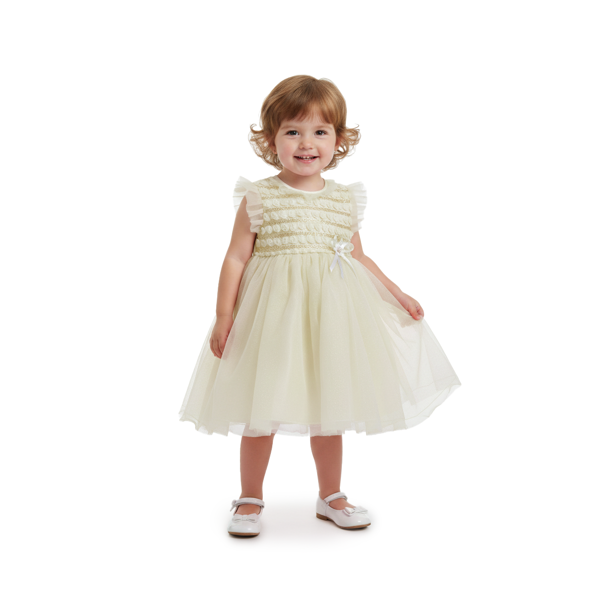 Vestido de ceremonia con caída para Niña Bebé Flory VEBB0122