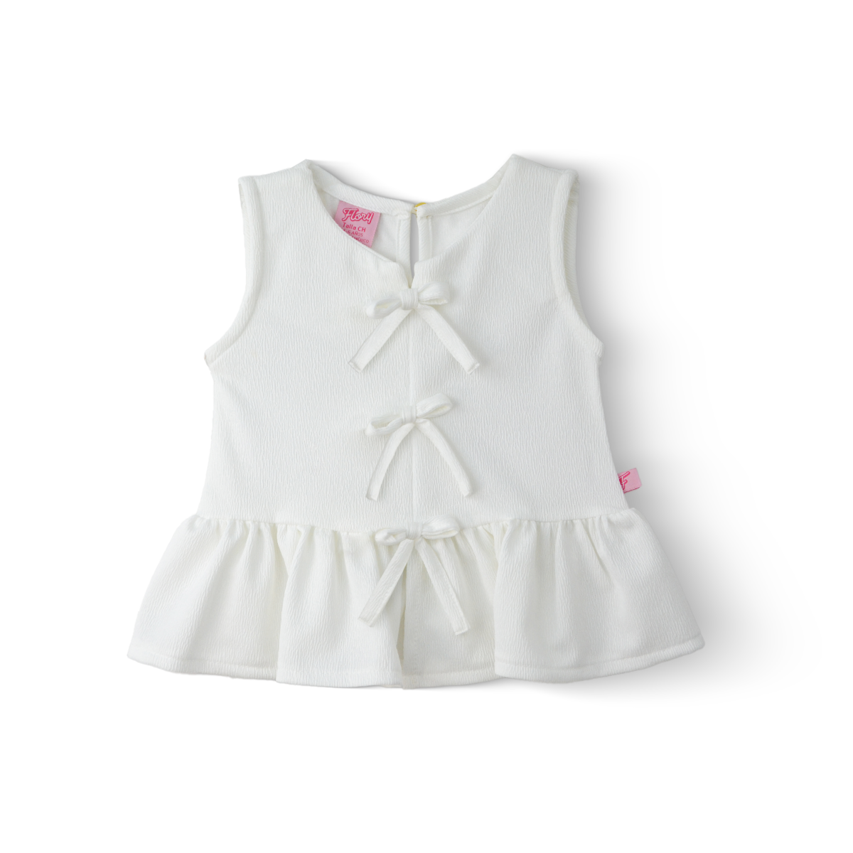 Blusa con tres moños al frente niña Flory BLNI0064