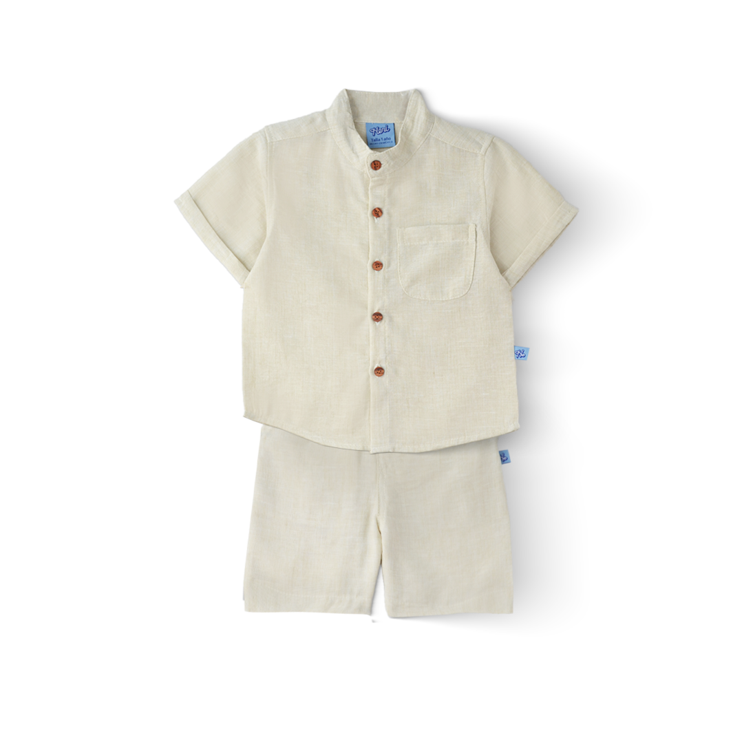 Conjunto de lino de camisa con botones y short niño bebé Heri CONB0004